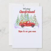 Winter Onederland Eerste Verjaardag Red Truck Cade Kaart (Achterkant)