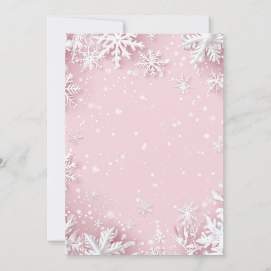 Winter ONEderland eerste verjaardag roze Kaart (Achterkant)