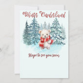 Winter Onederland Eerste Verjaardag Schattige Beer Kaart (Achterkant)