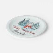 Winter Onederland Eerste Verjaardag Schattige Beer Papieren Bordje (Gekanteld)