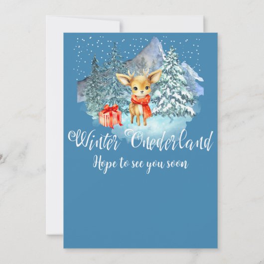 Winter Onederland Eerste Verjaardag Schattige rend Kaart (Achterkant)