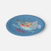 Winter Onederland Eerste Verjaardag Schattige rend Papieren Bordje (Gekanteld)