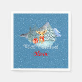 Winter Onederland Eerste Verjaardag Schattige rend Servet (Voorkant)