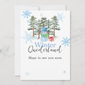 Winter Onederland Eerste Verjaardag Schattige Snee Kaart (Achterkant)