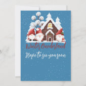 Winter Onederland Eerste Verjaardag Schattigee kab Kaart (Achterkant)