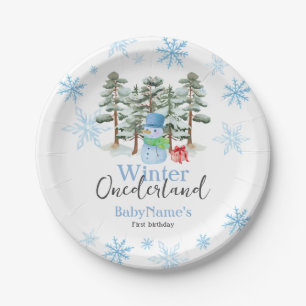Winter Onederland Eerste Verjaardag Schattigee sne Papieren Bordje