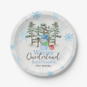 Winter Onederland Eerste Verjaardag Schattigee sne Papieren Bordje