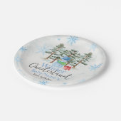 Winter Onederland Eerste Verjaardag Schattigee sne Papieren Bordje (Gekanteld)