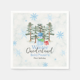 Winter Onederland Eerste Verjaardag Schattigee sne Servet