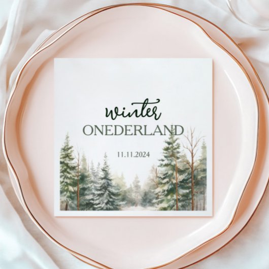 Winter Onederland Eerste verjaardag Servet
