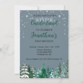 Winter Onederland Eerste Verjaardag sneeuwlandscha Kaart (Voorkant)