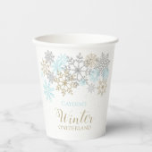 Winter Onederland eerste verjaardag Snowflake serv Papieren Bekers (Voorkant)