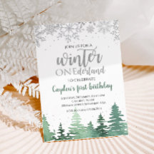 Winter Onederland Eerste verjaardag Snowflakes Tre
