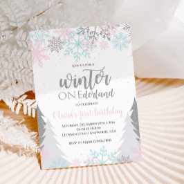 Winter Onederland Eerste verjaardag Snowflakes Tre Kaart