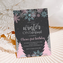 Winter Onederland Eerste verjaardag Snowflakes Tre Kaart