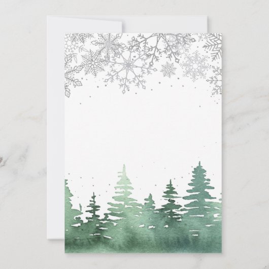 Winter Onederland Eerste verjaardag Snowflakes Tre Kaart (Achterkant)