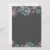 Winter Onederland Eerste verjaardag Snowflakes Tre Kaart (Achterkant)