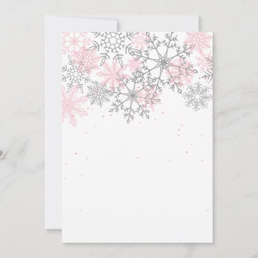 Winter ONEderland eerste verjaardag Uitnodiging (Achterkant)