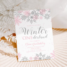 Winter ONEderland eerste verjaardag Uitnodiging