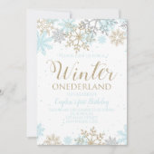 Winter Onederland eerste verjaardag uitnodiging (Voorkant)
