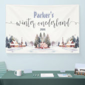 Winter onederland eerste verjaardag welkom spandoek (Beurs)
