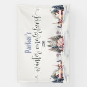 Winter onederland eerste verjaardag welkom spandoek (Verticaal)
