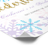 Winter Onederland Eerste verjaardag Welkomstteken  Poster (Hoek)