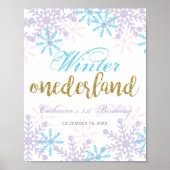 Winter Onederland Eerste verjaardag Welkomstteken  Poster (Voorkant)