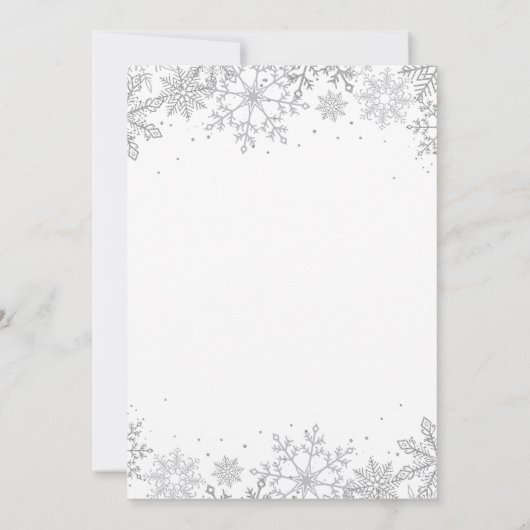 Winter Onederland Eerste verjaardag Zilveren Snowf Kaart (Achterkant)