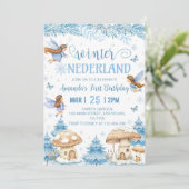 Winter Onederland Fairy 1e verjaardag Kaart (Staand voorkant)