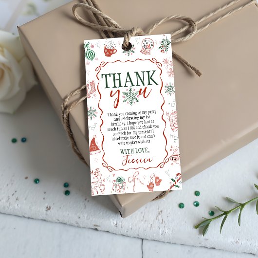 Winter ONEderland Favor Tag Cadeaulabel