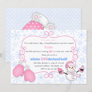 Winter Onederland Feest Verjaardag Kaart
