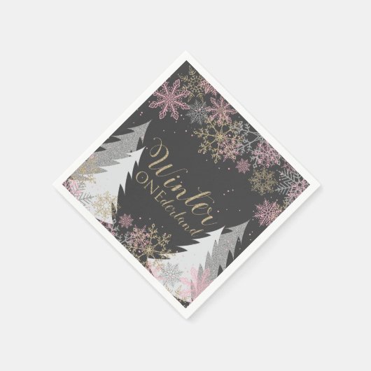 Winter Onederland Feestservetten eerste verjaardag Servet (Hoek)