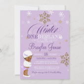 Winter Onederland First Birthday African-American Kaart (Voorkant)