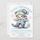 Winter ONEderland First Birthday Invitation Kaart (Voorkant)