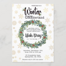 Winter ONEderland First Birthday Invitation
