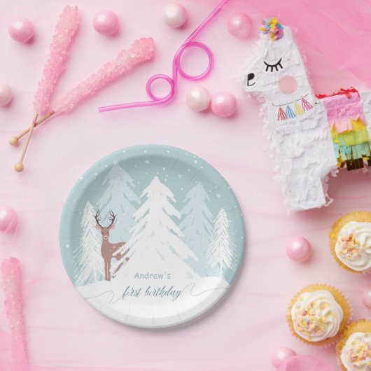 Winter Onederland First Birthday Paper Bord (Feest)