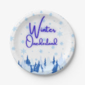 Winter Onederland First Birthday Party Plates Papieren Bordje (Voorkant)