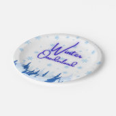 Winter Onederland First Birthday Party Plates Papieren Bordje (Gekanteld)
