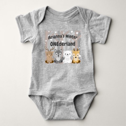 Winter ONEderland First Birthday Romper (Voorkant)
