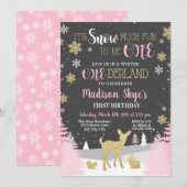 Winter ONEderland First Birthday Snow Much Fun Kaart (Voorkant / Achterkant)