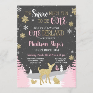 Winter ONEderland First Birthday Snow Much Fun Kaart