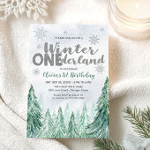 Winter Onederland First Birthday Snowflakes Forest Kaart