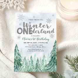 Winter Onederland First Birthday Snowflakes Forest Kaart