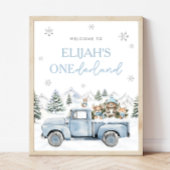 Winter Onederland First Birthday Welcome Sign Poster
