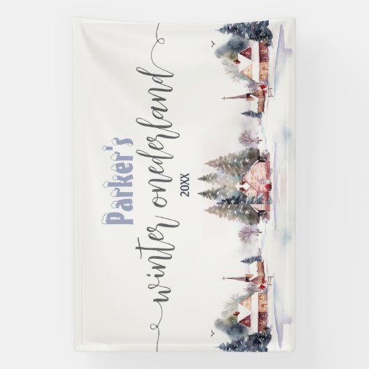 Winter onederland first birthday welcome spandoek (Verticaal)