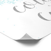 Winter Onederland Food Sign Blue Snowflakes Poster (Hoek)