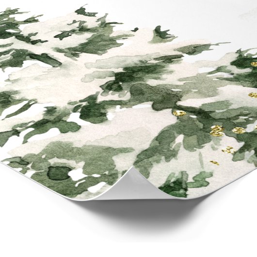 Winter Onederland Forest Eerste Verjaardag Welkom Poster (Hoek)