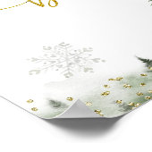 Winter Onederland Forest Verjaardag Gastenboek Poster (Hoek)