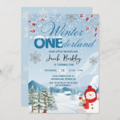 Winter ONEderland genderneutraal 1e verjaardag Kaart (Voorkant / Achterkant)